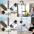 Microfiber Duster for Cleaning Telescopic Extension Long Pole Bendable Head, Scratch-Resistant Cover